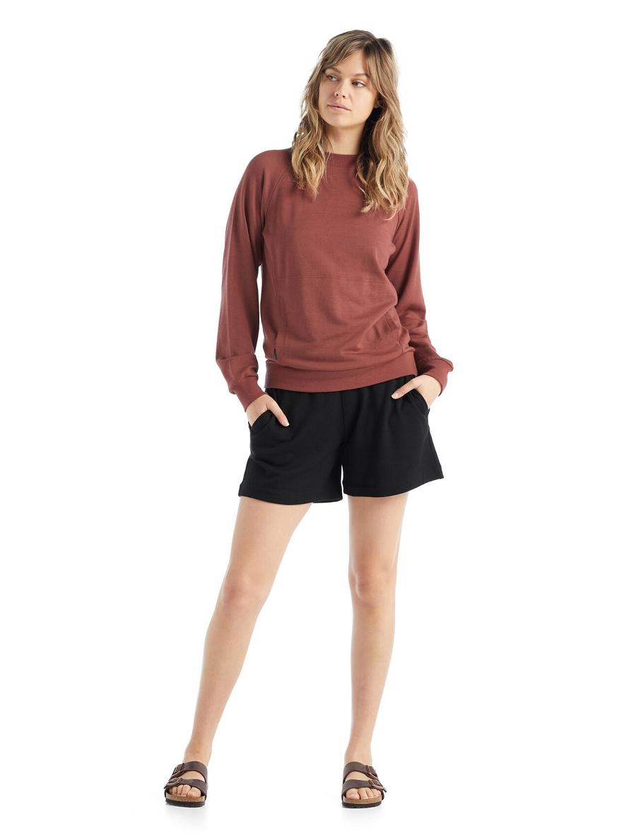 Shorts Icebreaker Merino Crush Femme Noir | FR 1506KORI